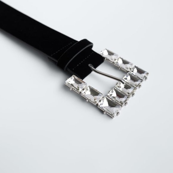 ZARA Belt With Bejeweled Buckle